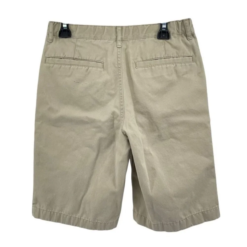 Old Navy Boys Rolled Oats Khaki Uniform Chino Shorts Size 12, Adjustable Waist